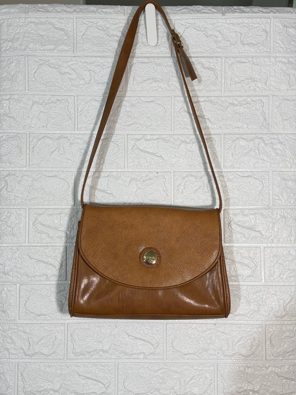 Chaus Accessories Brown Cognac Shoulder Bag Flap Magnetic Snap Handbag